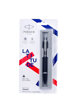 Parker Latitude Matte Black Personalised Ball Pen