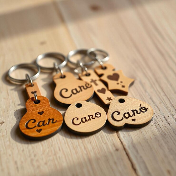 Engraved Wooden Key Chain & Product Tags
