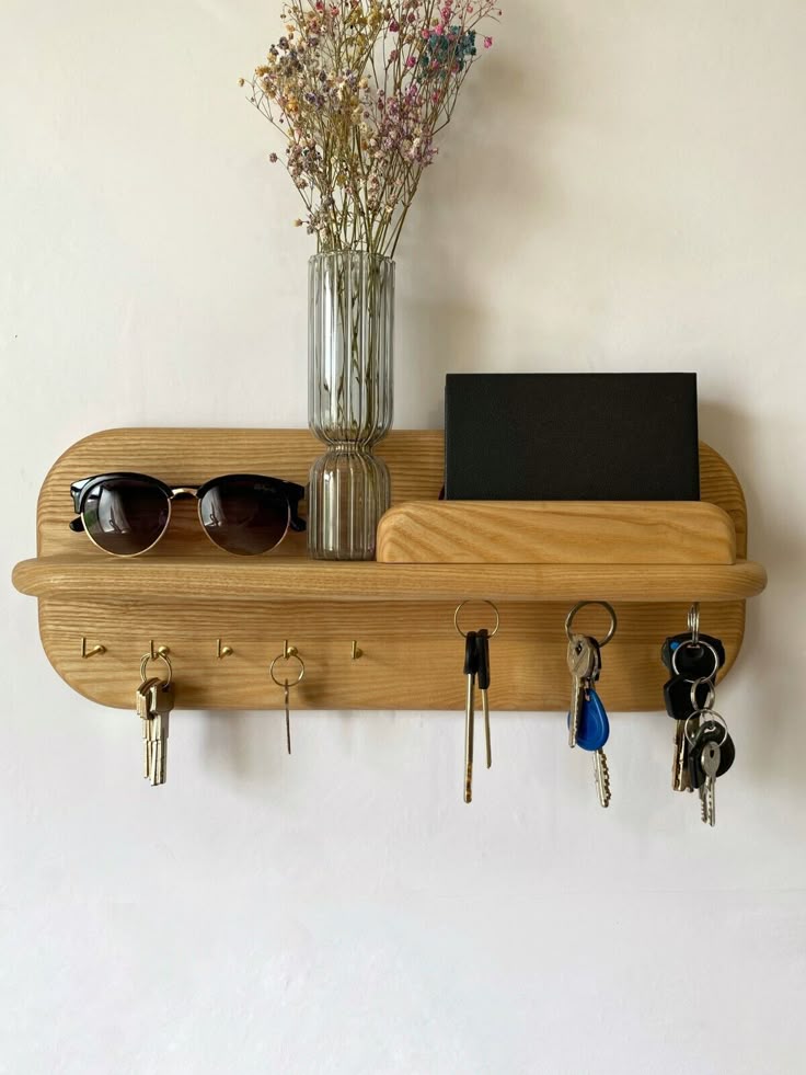 Wooden Key & Pen Holder