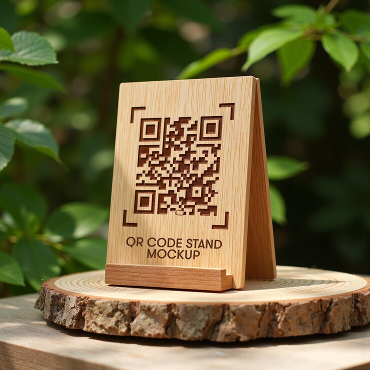 Wooden QR Code Stand