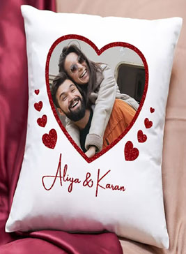Couple Photo Print Cushions with Name